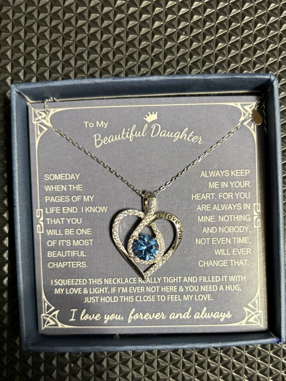 To My Beautiful Daughter Necklace, Sentimental Gift for Daughter